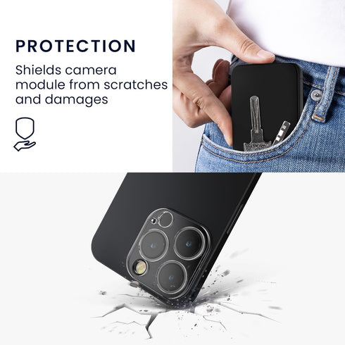 kwmobile Camera Lens Protector Compatible with iPhone 15 Pro Max (2 Pack) - Clear Tempered Glass Phone Lenses Protectors......
