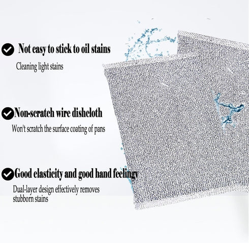 16PCS Multifunctional Non-Scratch Wire Dishcloth, Wire Dishwashing Rags for Wet and Dry,Reusable Cleaning Wipes for Cleaning Dishes, Cooktops, Gri...