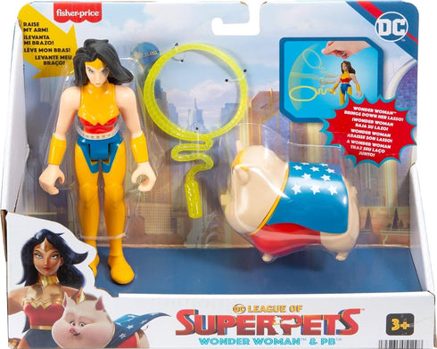 Fisher-Price DC League of Super-Pets Preschool Toys Wonder Woman & PB Poseable Figure & Accessory Set for Kids Ages 3+ Years...