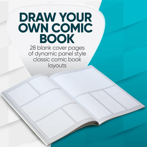 Koala Tools - Blank Comic Book, Draw-It-Yourself Comic Sketch Book with Dynamic Panels, 6.6 x 10 Inches, 28 Pages, Pack of 3...