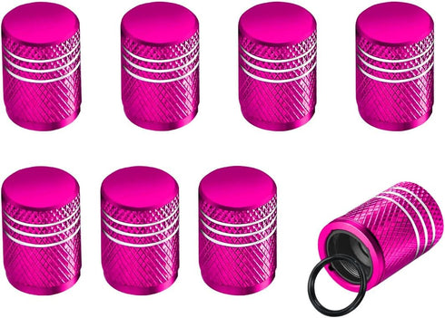 8 PCS Tire Valve Stem Cap Cover, Dustproof Valve Cover with Rubber Ring, Corrosion Resistant Leak-Proof Aluminum Alloy Wheel Valve Covers for Car,...