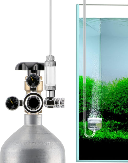 Aquarium CO2 Bubble Counter with Built-in Check Valve for CO2 Generator Regulator, Single Head...