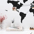 Navaris Cork Board World Map - Self-Adhesive Corkboard Continents for Wall to Pin, Plan, Document Travels - with 18 Cork Pieces and 10 Pins - Blac...
