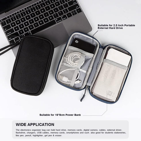 Electronics Organizer Bag Case Pouch Cable Charger Organizer Case Travel Shockproof Cord Carrying Case for Earphone Powerbank USB Hard Drive SD Ca...