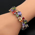 Silver Bangle Bracelets For Women Classic Fashion Bracelet with Gemstone Garnet White Topaz Amethyst Citrine Peridot Pink Topza 8 Inches...