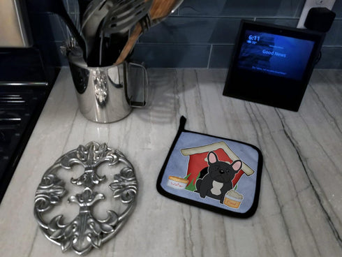 Caroline's Treasures BB2768PTHD Dog House Collection French Bulldog Black Pair of Pot Holders Kitchen Heat Resistant Pot Holders Sets Oven Hot Pad...