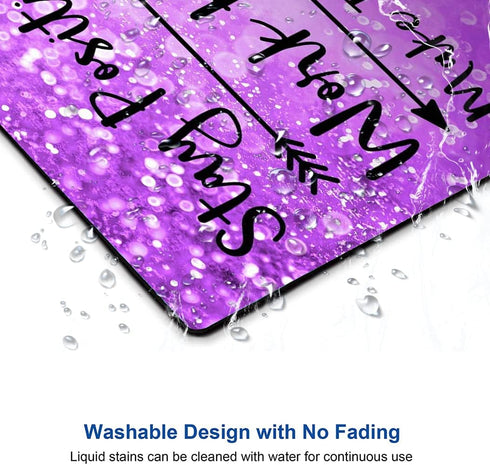 Hokafenle Mouse Pad Inspirational Quote, Purple Motivational Mouse Pad, Stay Positive Work Hard and Make It Happen Square Mouse Mat Non-Slip Rubbe...