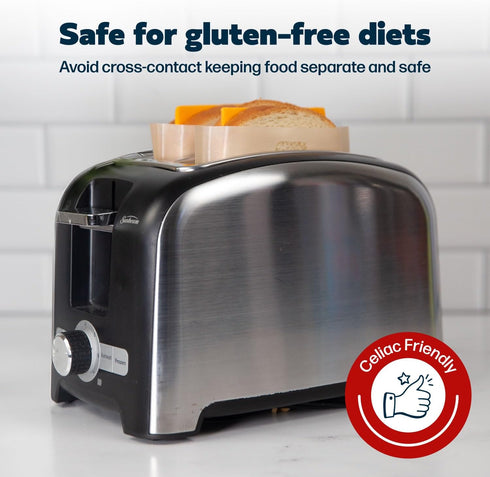Reusable Toaster Bag - For Grilled Cheese Sandwiches, Pizza Rolls, + - Nonstick Toaster Bags Made of Teflon - BPA & PFOA Free Little Bags - Toaste...