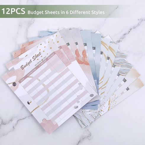 Mini Money Saving Binder, A8 Budget Binder Wallet with 8Pcs Cash Envelopes for Budgeting, Savings Binder for Cash with 12Pcs budgeting Sheets and ...