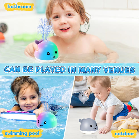 ZHENDUO Rechargeable Baby Bath Toys, Light Up Bath Toys Spray Water Bath Toy, Sprinkler Bathtub Toys for Toddlers Kids Boys Girls, Pool Bathroom T...