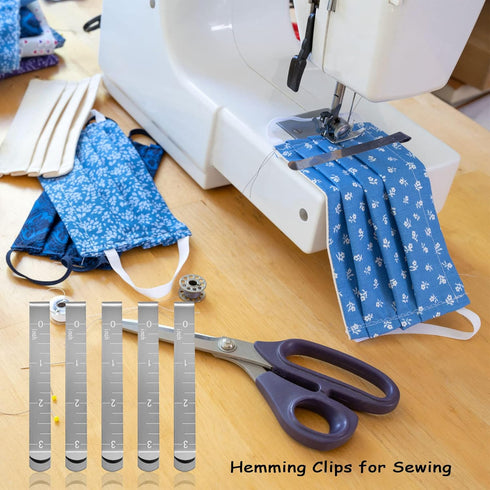 30 PCS Sewing Clips Stainless Steel Hemming Clips Sewing Measurement Ruler Metal Hem Sewing Tool 3 Inches Fabric Clips for Sewing Quilting Pinning...