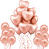 KatchOn Big Rose Gold Heart Balloons - 18 Inch, Pack of 20 | Rose Gold & Blush Pink Heart Shaped Balloons | Valentines & Galentines Day Decoration...