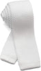 Men's Knit Tie Slim Skinny Square Necktie Width 2.2 inches Washable Solid Color White...