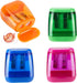 Colored Pencil Sharpeners Manual, Hand Held Small Compact Pencil Sharpener for Kids with Lid Dual Hole, (8-11mm) No.2/Makeup Pencils Classroom Adu...