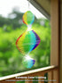 1 PCS Rainbow Helix Stainless Steel Wind Spinners, 3D Hanging Wind Spinner Reflective Wind Spinners, Sparkly Metal Wind Spinner, Wind Sculptures, ...