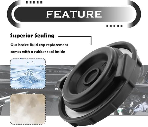 Brake Master Cylinder Cap,Brake Fluid Cap Replacement OEM#46662-SLE-J01,46662-SDC-A02,Brake Fluid Reservoir Cap Compatible with Honda Fit EV Accor...