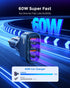 SUNDA 60W USB C Fast Car Charger, 4-Ports Car Charger Adapter, Dual Type C PD30W/PPS30W Compatible with iPhone15/14 Pro/Max/iPhone13/Galaxy/Samsun...