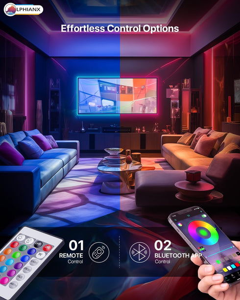 LED Lights for TV, 16.4FT TV Led Lights for 65-75 inch, Cuttable, Music Sync Mode, Color Changing, Bluetooth APP Remote Control TV LED Strip Light...