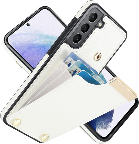 Asuwish Phone Case for Samsung Galaxy S21 FE 5G Wallet Cover with Tempered Glass Screen Protector and Leather Purse Credit Card Holder Slot Cell S...