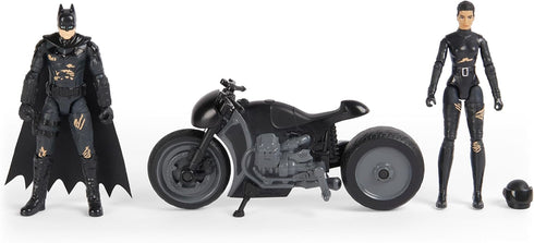 The Batman 2022 Movie Series Selina Kyle Chase Set with Batman and Motorcycle...