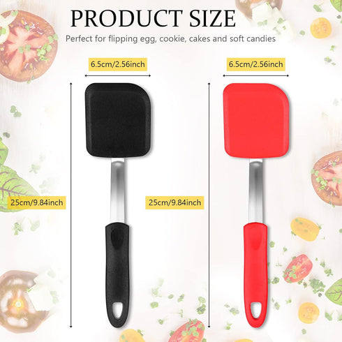 Silicone Cookie Spatula Turner 2 Pack Mini Brownie Spatula Flexible Kitchen Small Silicone Spatulas for Nonstick Cookware Heat Resistant No Scratc...
