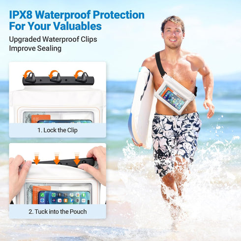 F-color Waterproof Fanny Pack Floating - Waterproof Waist Pack with 35oz Buoyancy - Cruise Essentials Must Haves Fanny Pack Waterproof Keeps Phone...