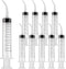 JMU 10 Pcs Dental Irrigation Syringe with Curved Tip, 12cc Wisdom Teeth Syringe with Measurement, Curved Syringe Dental, Tonsil Stone Syringe for ...