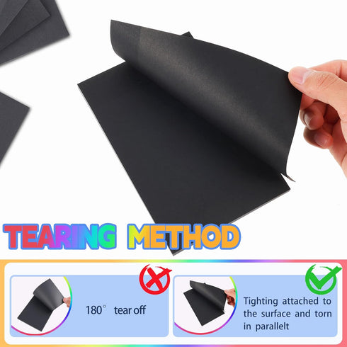 TINNIVI 6 Pads Black Sticky Notes, Large Sticky Notes 4 x 6 Inch, Post It Notes with 2 Metallic Pens, Black Self-Stick Note Pads for Teacher Stude...
