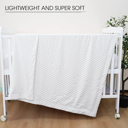 david's kids Minky Baby Blanket for Boys Girls Neutral, Soft Lightweight Micro Fleece Blanket with Double Layer, Dotted Backing, Breathable Receiv...