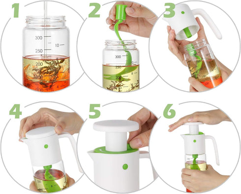 Vucchini Salad Dressing Shaker Mixer Bottle Homemade Salad Dressing Container - BPA Free Glass Juice Storage Ketchup...