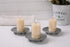 Scwhousi Silver Iron Plate Candle Holder, Decorative Iron Pillar Candle Holder, Set of 3,Candle Stand for Wax Candles...