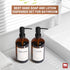 GMISUN Amber Glass Soap Dispenser, 2 Pack Bathroom Hand Soap Dispensers with Stainless Steel Pump, 17 Fl Oz Kitchen Hand and Dish Soap Dispenser S...