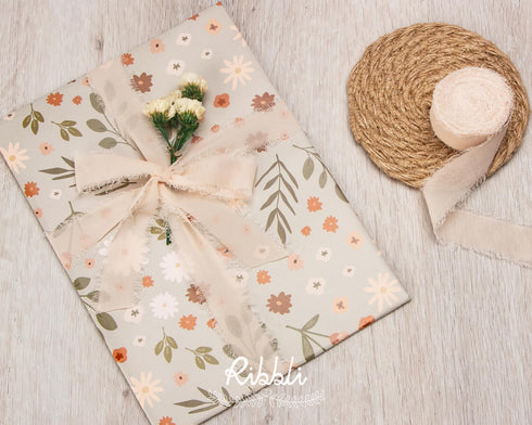 Ribbli Champagne Chiffon Ribbon 1 Inch x 20 Yard Handmade Fringe Chiffon Silk Ribbon Nude Ribbon for Gifts Wrapping, Wedding Invitations, Bridal B...