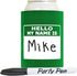Personalized Can Cooler Hello My Name is Name Tag Set 6-Pack Can Drink Sleeves and Marker...