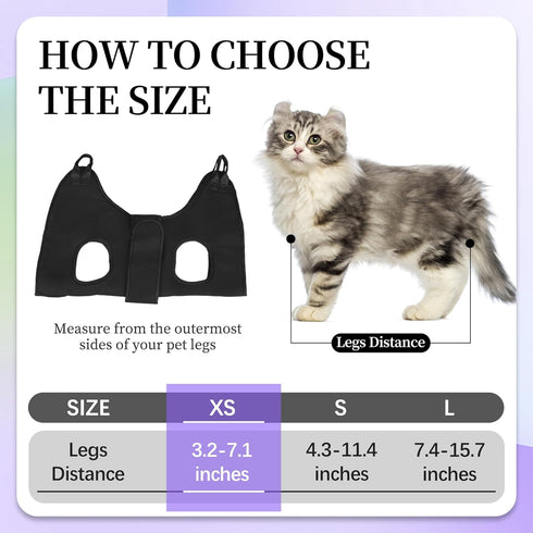 Cat Grooming Hammock Pet Hammock Cat Nail Clipper Hammock for Nail Trimming Dog Sling for Nail Clipping Dog Hanging Harness (Black XS)...