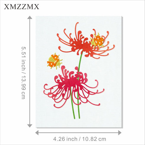 Equinox Flowers Metal Cutting Dies for Card Making, Paper Embossing Die Cuts Kit Templates, Storage Pockets Supplies, Photo Frame Album DIY Scrapb...