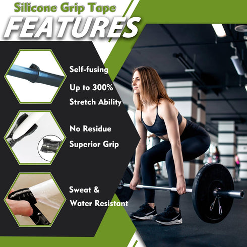 Silicone Grip Tape Sealing Fusing Rubber Wrap for Handles Pull Up Bars Barbells Dumbbells Sports & Gym Equiment Water Emergency Pipeline Repair To...