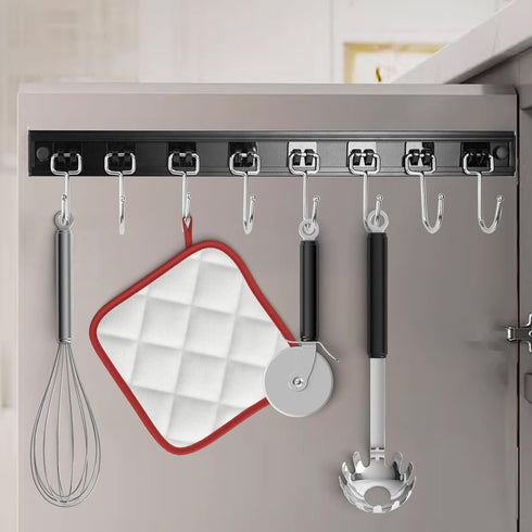 2PCS Utensil Racks with 8 Hooks 17 Inch Kitchen Utensil Holders Hanging Utensil Rack Multifunctional (17 inch)...
