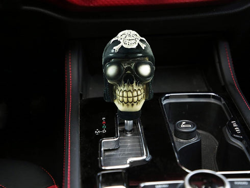 Abfer Manual Knob Shifter Skull Gear Shift Stick Car Shifting Knobs Pirate Style Fit Most Transport Vehicles (Black Glasses)...