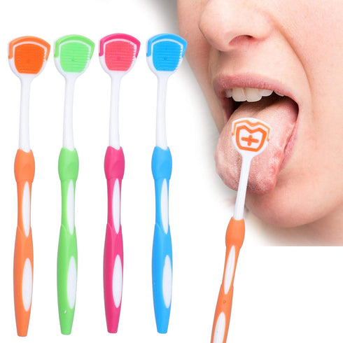 Tongue Scraper, Tongue Cleaning Brush Care, Plastic Tongue Scraper Travel Portable Freshen Breath Tongue Brush Cleaner for Oral Care...