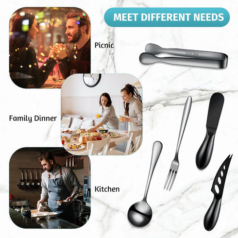 Charcuterie Board Accessories Cheese Spreader Knife Set Cheese Butter Knife Stainless Steel Mini Serving Tongs Spoons Appetizer Forks for Pastry C...