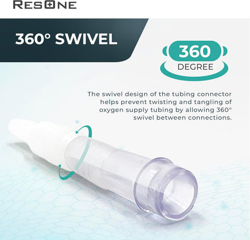 Oxygen Tubing Swivel Connectors 10-Pack, Cannula, Hose, Tube Connectors, Oxygen Line Splitter, Concentrator Supplies, 360-Degree Rotation, Medical...