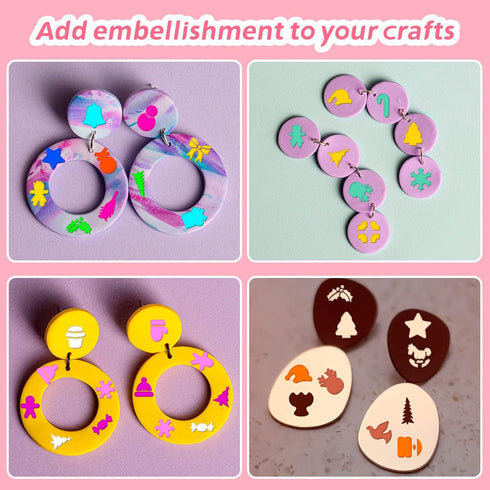 Set of 36 Polymer Clay Cutters for Earring Mini Clay Cutters for Polymer Clay Jewelry Small Clay Cutters Plastic Clay Molds Pottery Tools for Jewe...