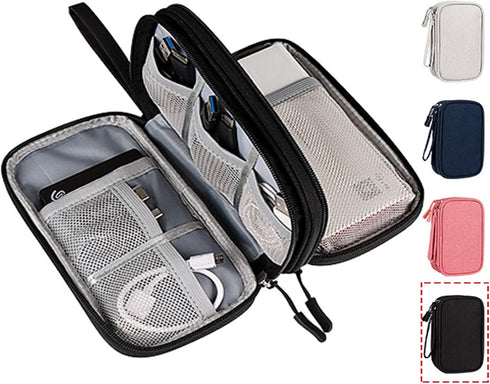Electronics Accessories Organizer Pouch Bag, Travel Universal Organizer for Cable, Charger, Phone, SD Card, Business Travel Gadget Bag...