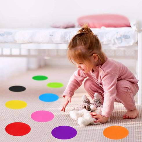 100 Pcs Carpet Spots Markers Carpet Circles Carpet Dots Markers for Kids Preshool Classroom Social Distancing, Carpet Floor Dots Carpet Markers fo...
