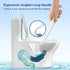 HAMITOR Toilet Bowl Brush Holder Set: Deep Cleaning Silicone Toilet Cleaner Scrubber Under Rim with Curved Bristle for Bathroom Dead Corner Clean ...