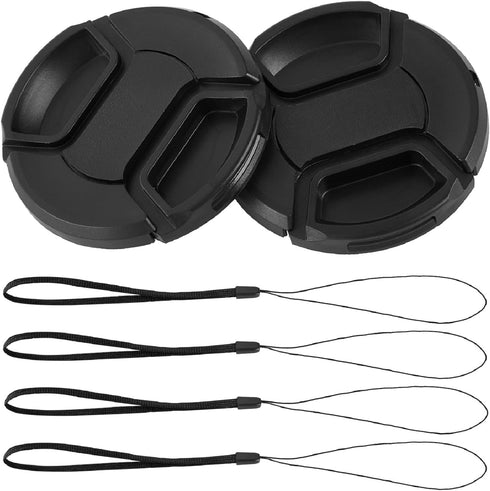 2 Pcs 52mm Center Pinch Front Lens Cap Compatible with Nikon DSLR Camera with 18-55mm or 55-200mm Lens, D3200 D3000 D5200 D5100 D5000 D90 D80 D60,...