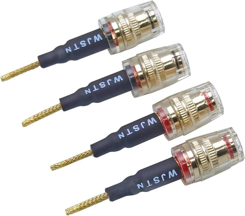 Flex Pin Banana Plugs to 4mm Female Banana Jack Speaker Audio Adapter for Spring Loaded Terminals Amplifier Speaker Sound Systems 4Pack (Flex -Typ...