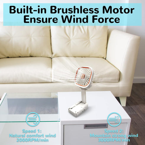 Handheld Mini Fan, 3 IN 1 Small Portable Fan, USB Rechargeable Folding Personal Fans with Strong Airflow 2 Speeds, Lanyard, Multi-Functional, 4 Co...