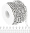 KYUNHOO Silver Jewelry Making Chain Roll Stainless Steel Paperclip Chains Bulk 5 Meters Long Craft Chain with Lobster Clasps Jump Rings for Men Wo...